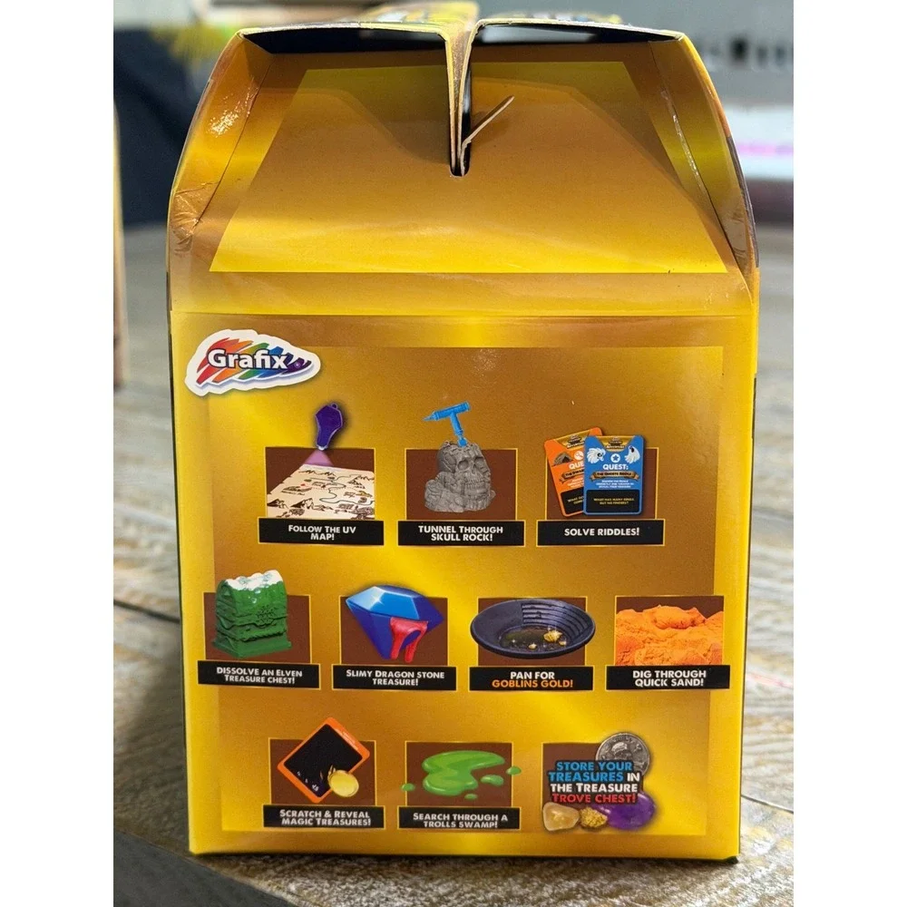 Grafix Treasure Trove Adventure Kids 10-in-1 Activity Kit Gold NIB 2-Pack